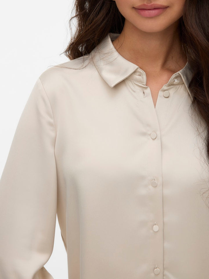 Vmmerle Ls Shirt Wvn Ga Noos - Zand