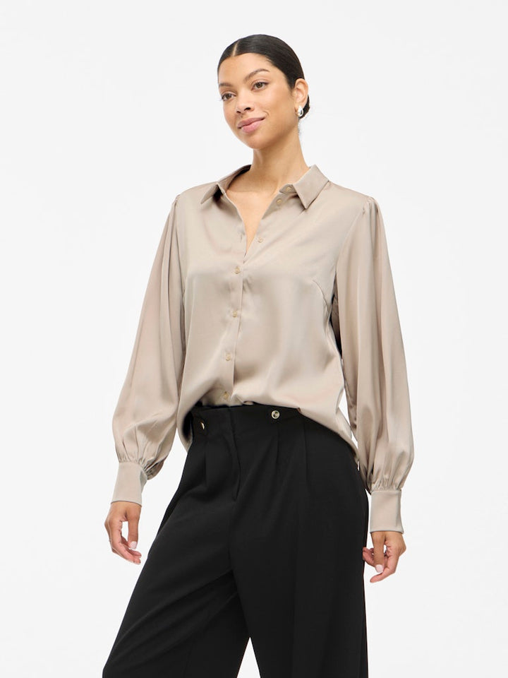 Vienna Ravenna L/s Balloon Shirt - Noos - Beige