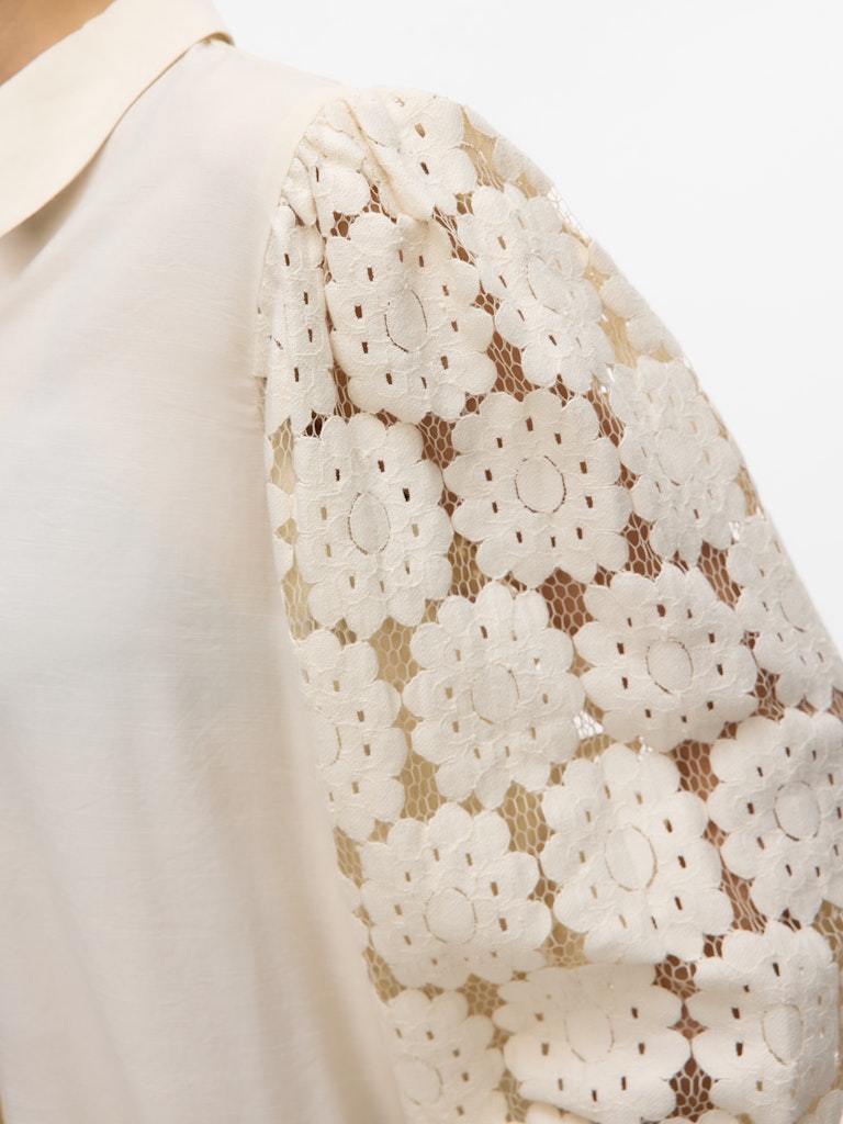 Vmfabena L/s Shirt Wvn Btq Ga - Beige