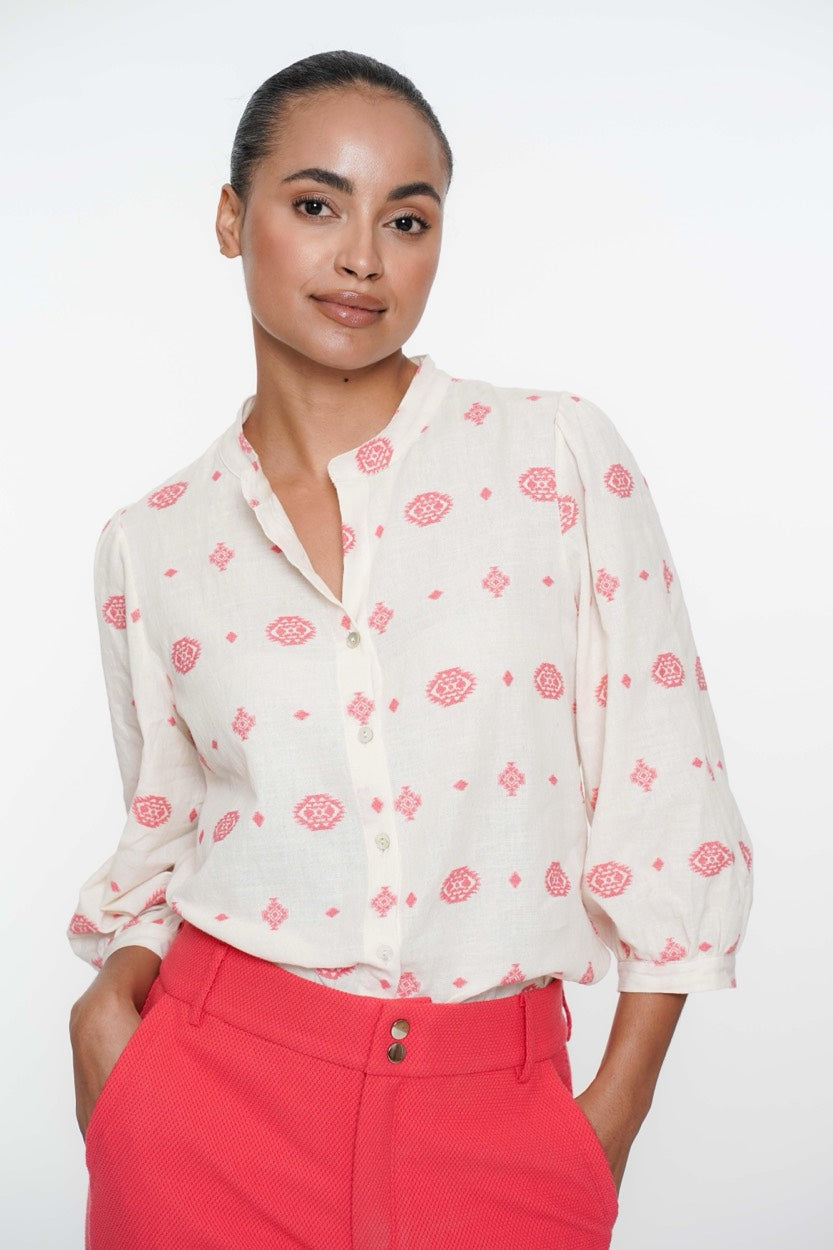 Blouse Embroidery - Ecru Dessin