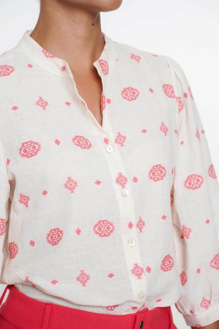 Blouse Embroidery - Ecru Dessin
