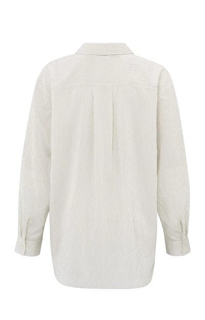 Flowy Pinstripe Shirt - Ecru Dessin