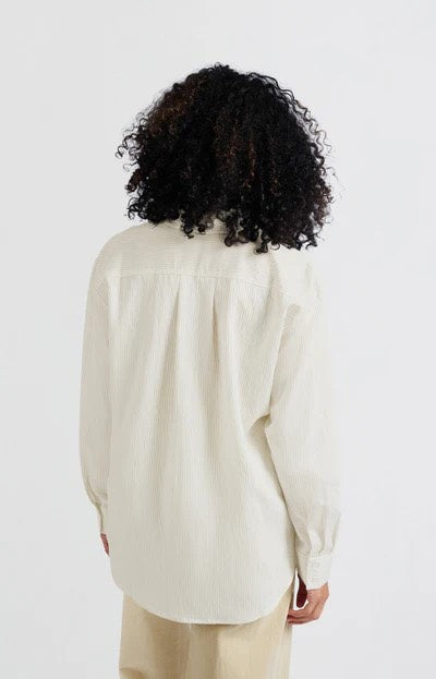 Flowy Pinstripe Shirt - Ecru Dessin