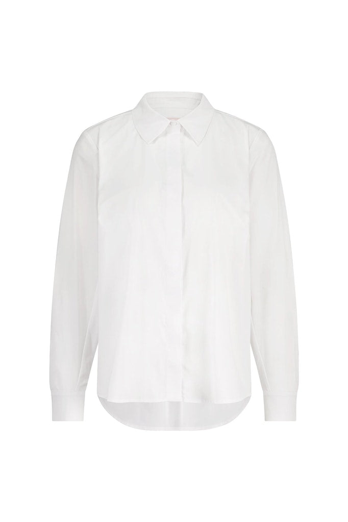 Bobby Poplin Blouse - Wit Dessin