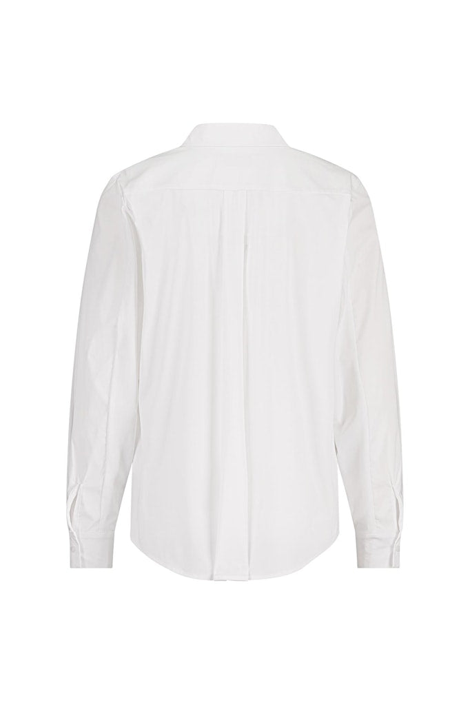 Bobby Poplin Blouse - Wit Dessin