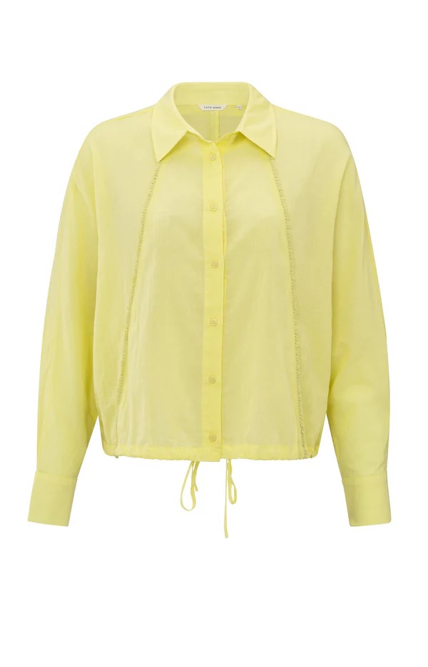 Batwing Blouse With Edges - Licht Geel