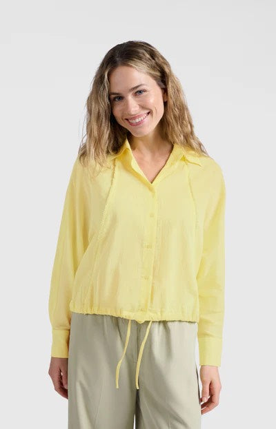 Batwing Blouse With Edges - Licht Geel