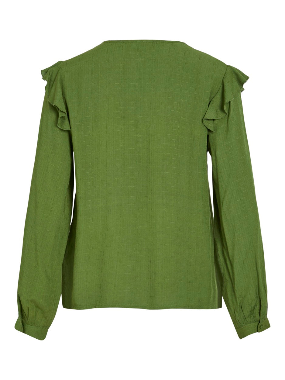 Videstina V-neck Ls Top - Groen