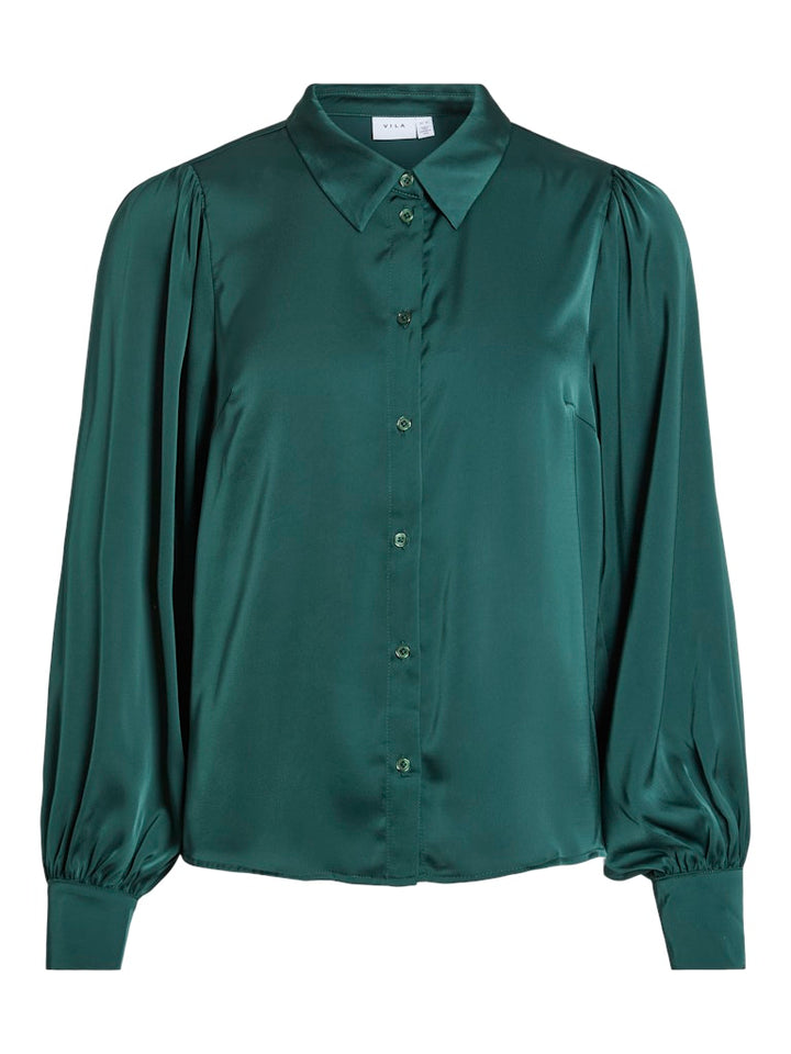 Vienna Ravenna L/s Balloon Shirt - Noos - Donkergroen