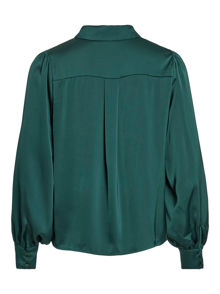 Vienna Ravenna L/s Balloon Shirt - Noos - Donkergroen