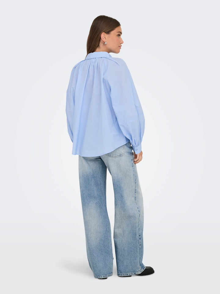 Onlriver Ls Shirt Ox Wvn - Lichtblauw