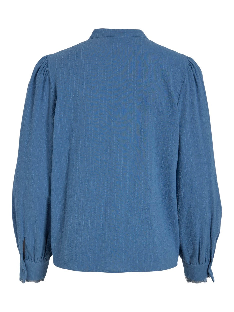 Viclio L/s Button Shirt - Rafblauw
