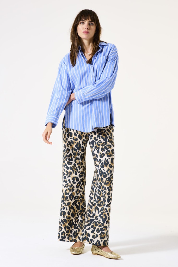 Blouse Lm - Blauw Dessin