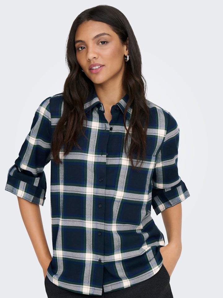 Onlwren Check Shirt - Blauw Dessin