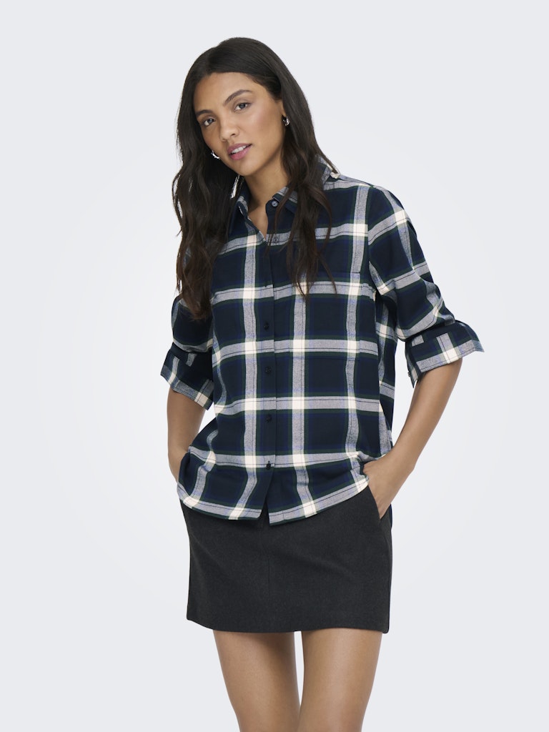 Onlwren Check Shirt - Blauw Dessin