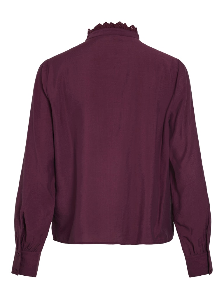 Vimalima L/s Frill Shirt/pb - Aubergine