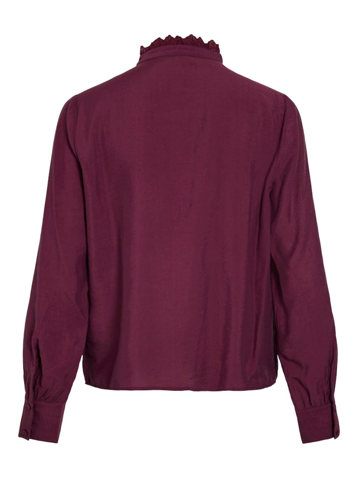 Vimalima L/s Frill Shirt/pb - Aubergine