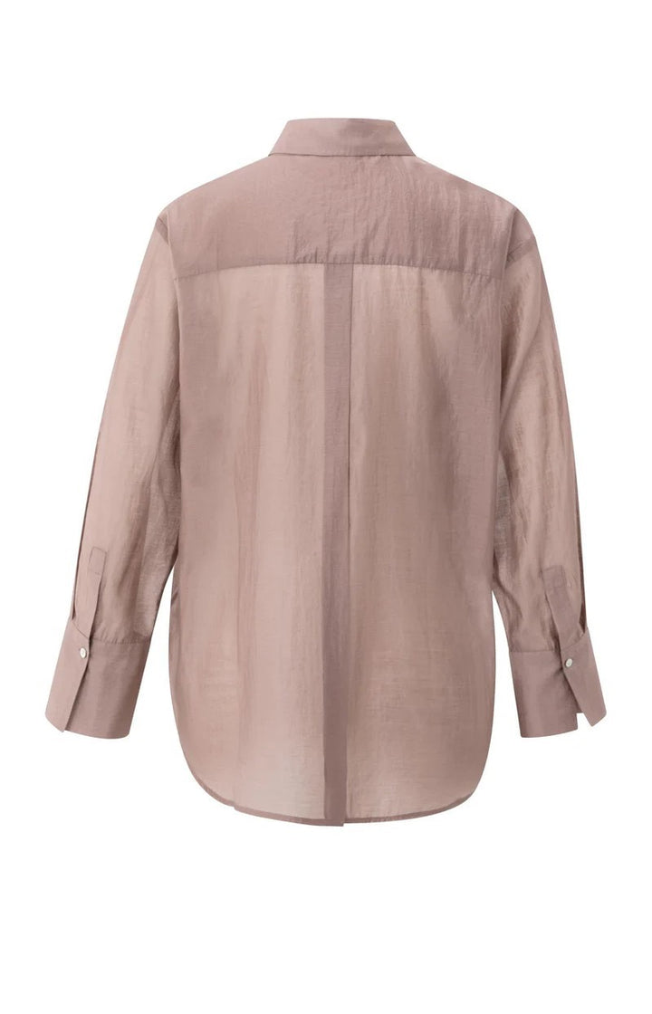 Sheer Blouse With Back Slit - Mauve