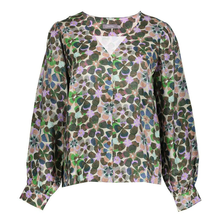 Blouse Flowers - Paars Dessin