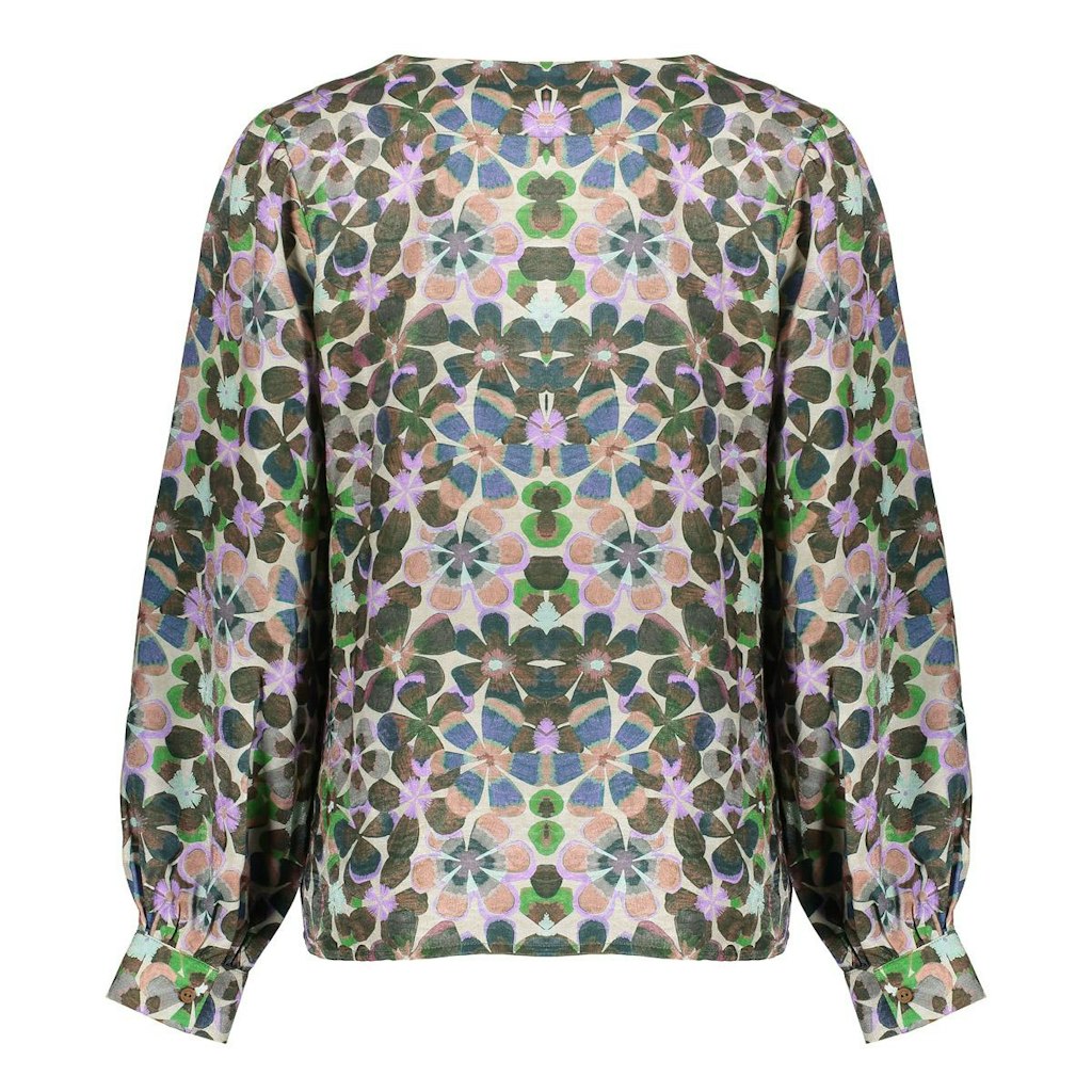 Blouse Flowers - Paars Dessin