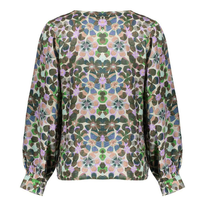 Blouse Flowers - Paars Dessin