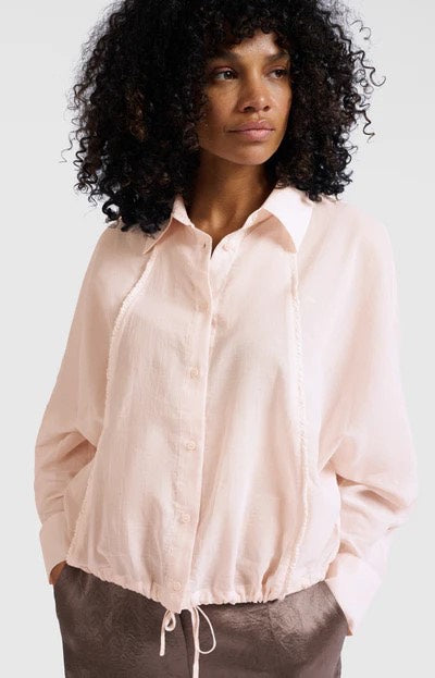 Batwing Blouse With Edges - Licht Roze