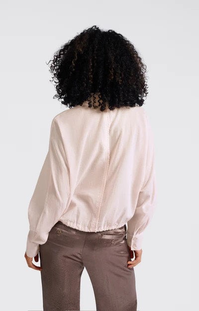 Batwing Blouse With Edges - Licht Roze