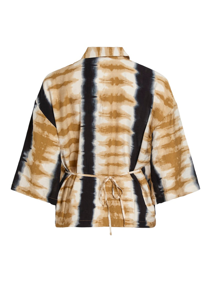 Viwrinkle Qu 3/4 Shirt/pb - Bruin Dessin