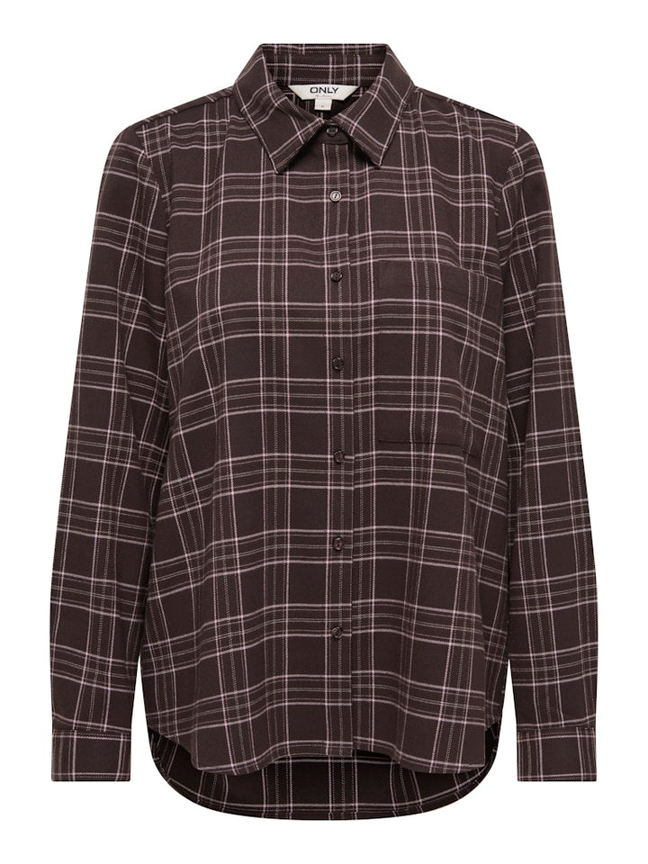 Onlwren Check Shirt - Bruin Dessin