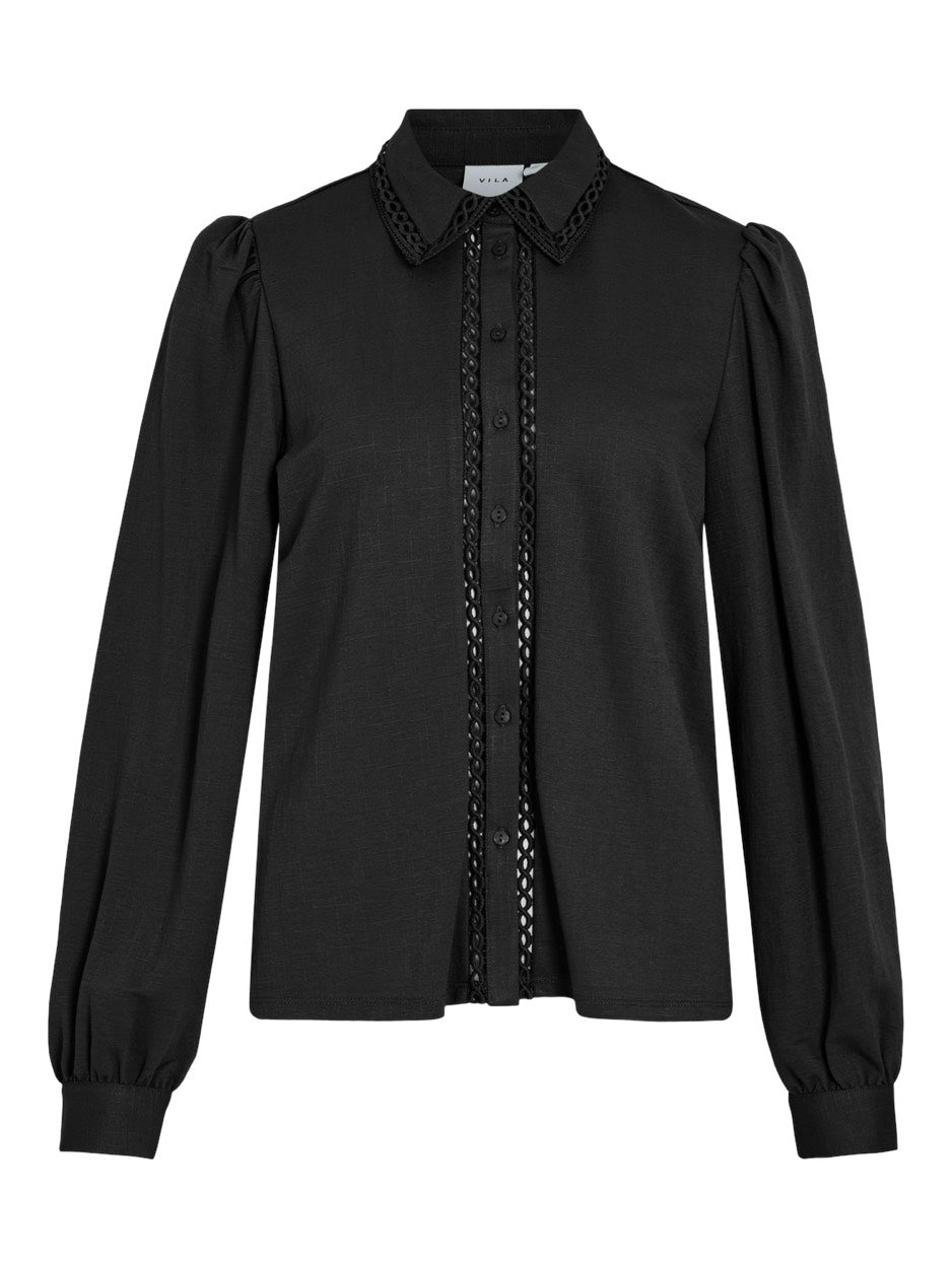Vicarmena L/s Shirt - Zwart