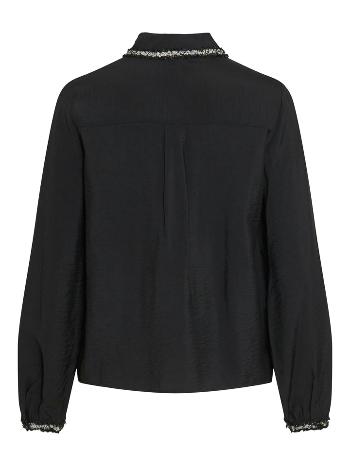 Vidogma O-neck Ls Detail Shirt - Zwart