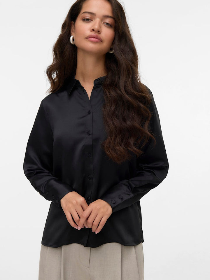 Vmmerle Ls Shirt Wvn Ga Noos - Zwart