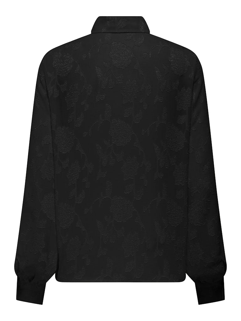 Onldoreen Ls Jaquard Shirt Wvn Cs - Zwart