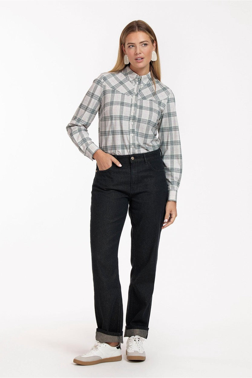 Bobby Western Check Blouse - Grijs Dessin