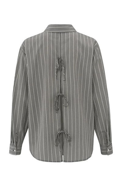 Striped Shirt With Bows - Grijs Dessin