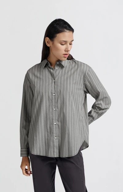 Striped Shirt With Bows - Grijs Dessin