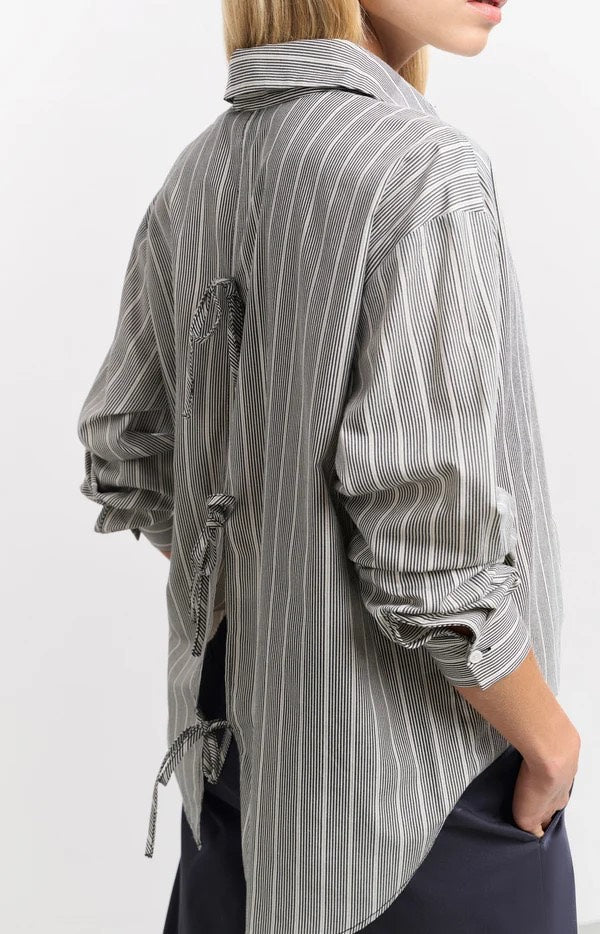 Striped Shirt With Bows - Grijs Dessin