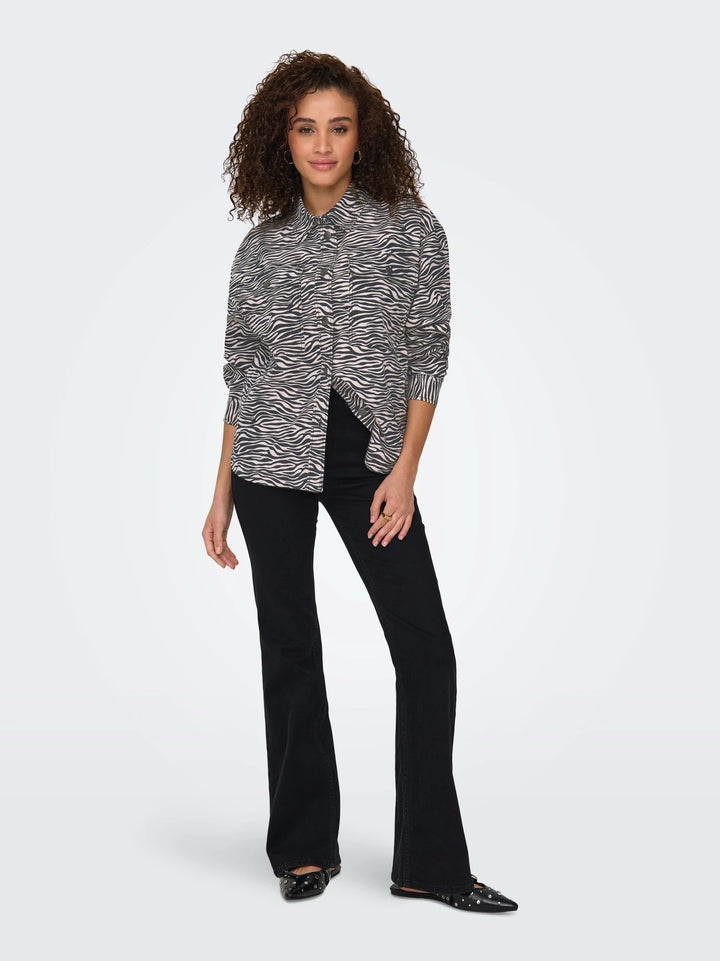 Jdyray L/s Shacket Pnt - Zwart Dessin