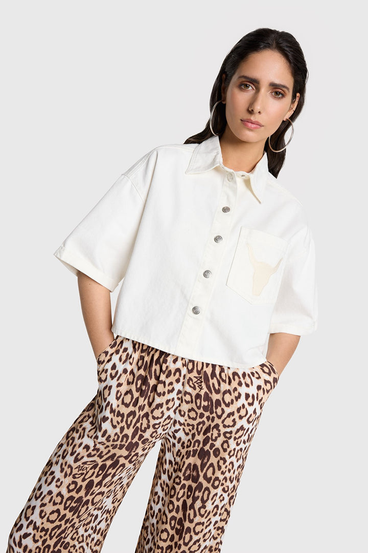 Cropped Blouse - Off-white