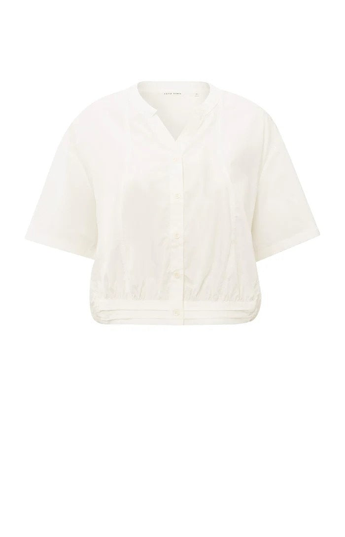 Blouse W. Drawcord And Cut Sea - Off-white