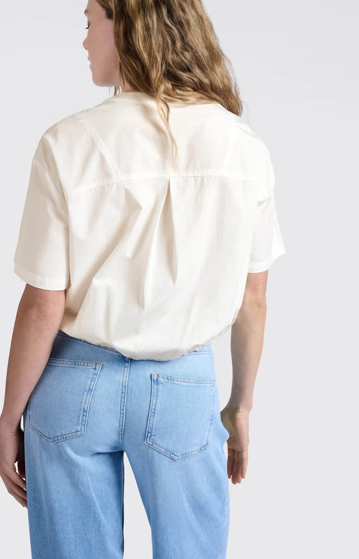 Blouse W. Drawcord And Cut Sea - Off-white