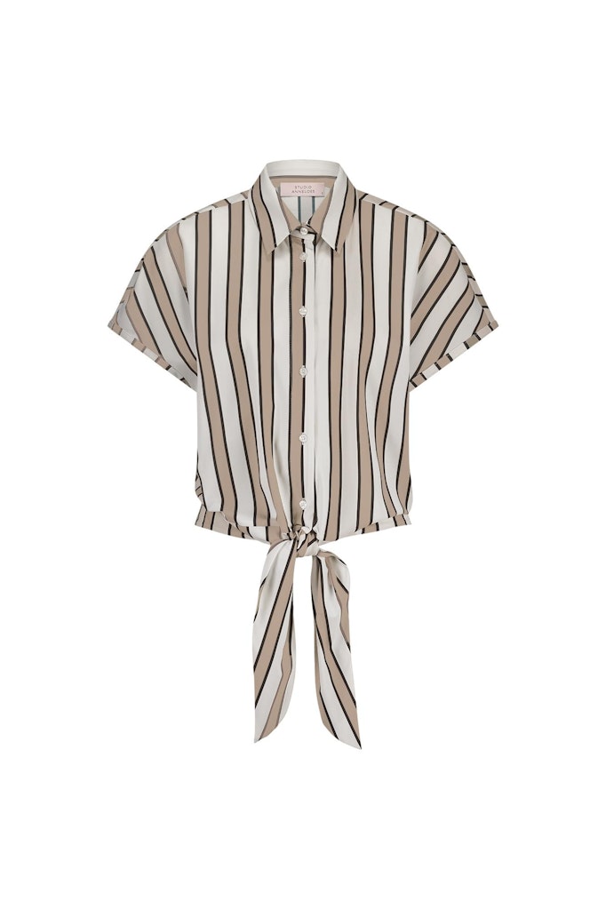 Lena Stripe Blouse - Ecru Dessin