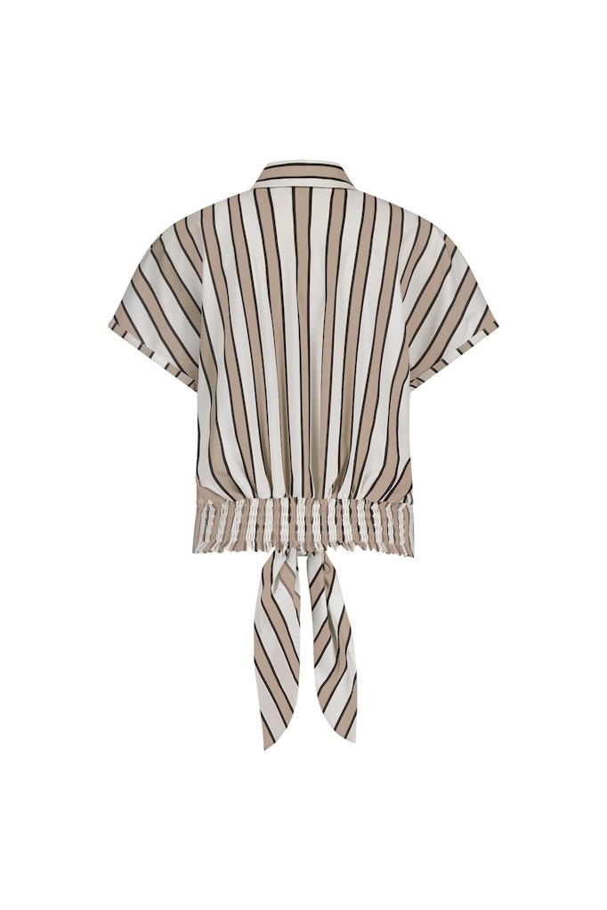 Lena Stripe Blouse - Ecru Dessin