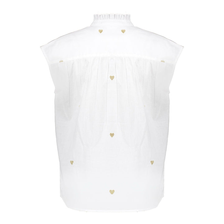 Blouse Lurex Hearts - Wit Dessin