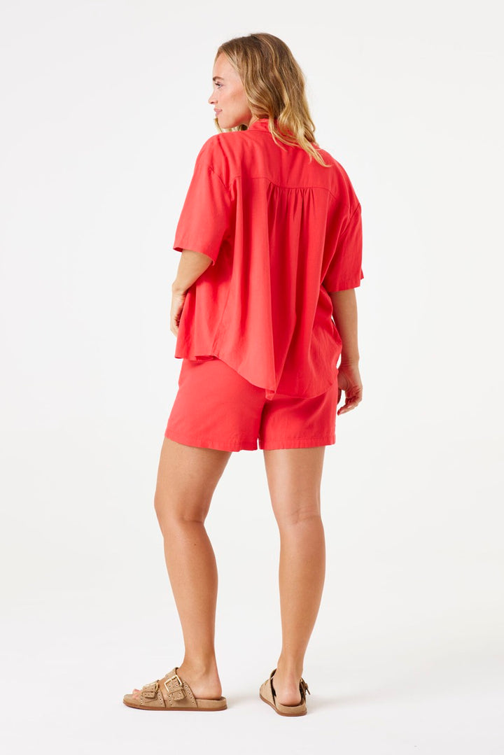 Garcia - Korte mouw blouses - 4319.41.0001 - Gewassen Rood