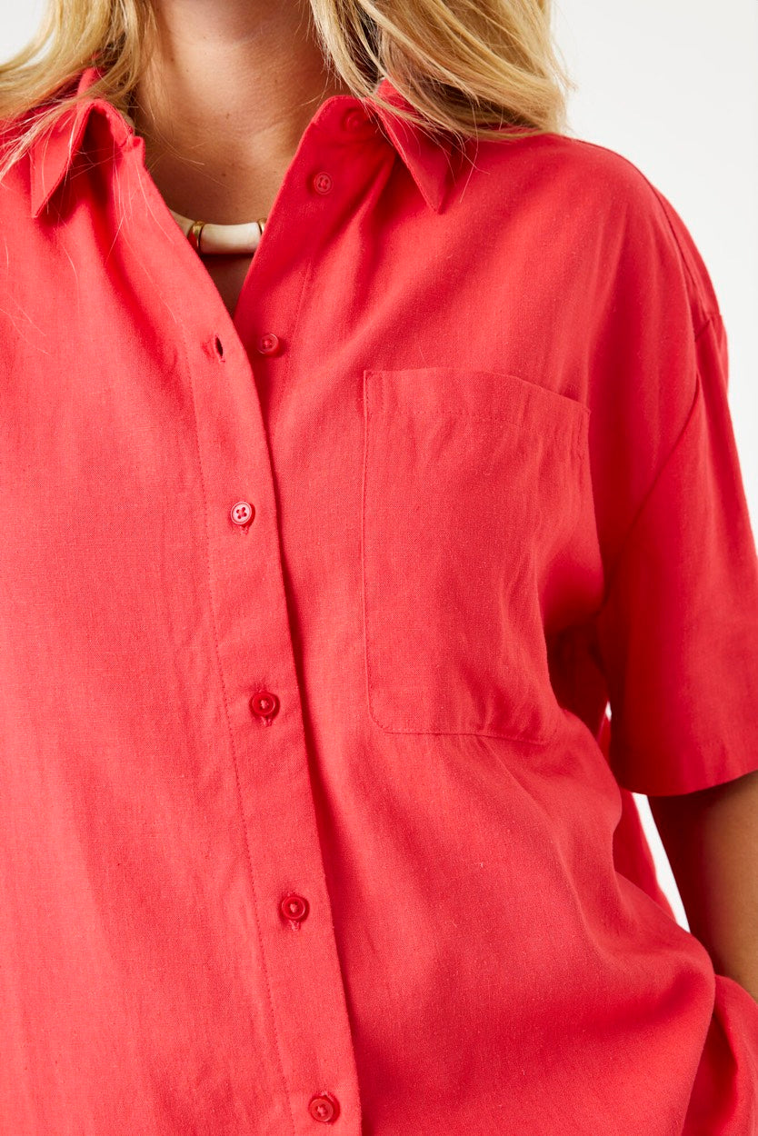 Garcia - Korte mouw blouses - 4319.41.0001 - Gewassen Rood