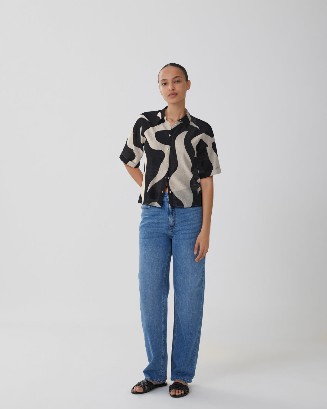 Vizeya Zera 2/4 Shirt/dfs - Zwart Dessin