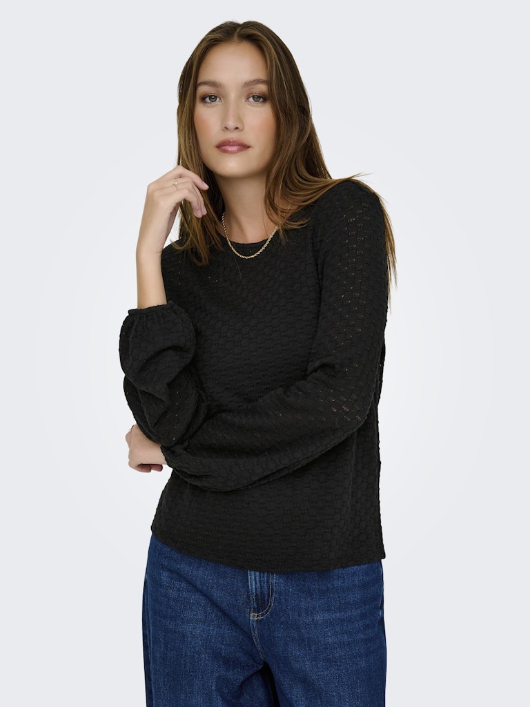 Onlbelle Life L/s Top Jrs - Zwart