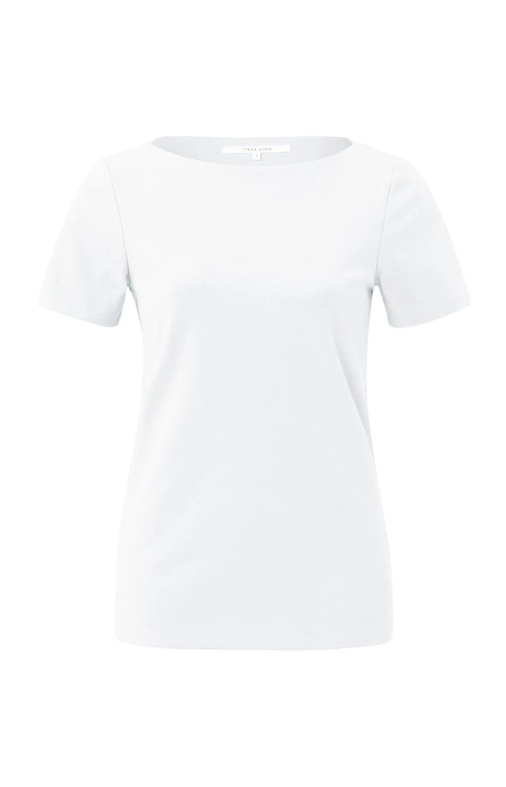 T-shirt With Boatneck - Wit