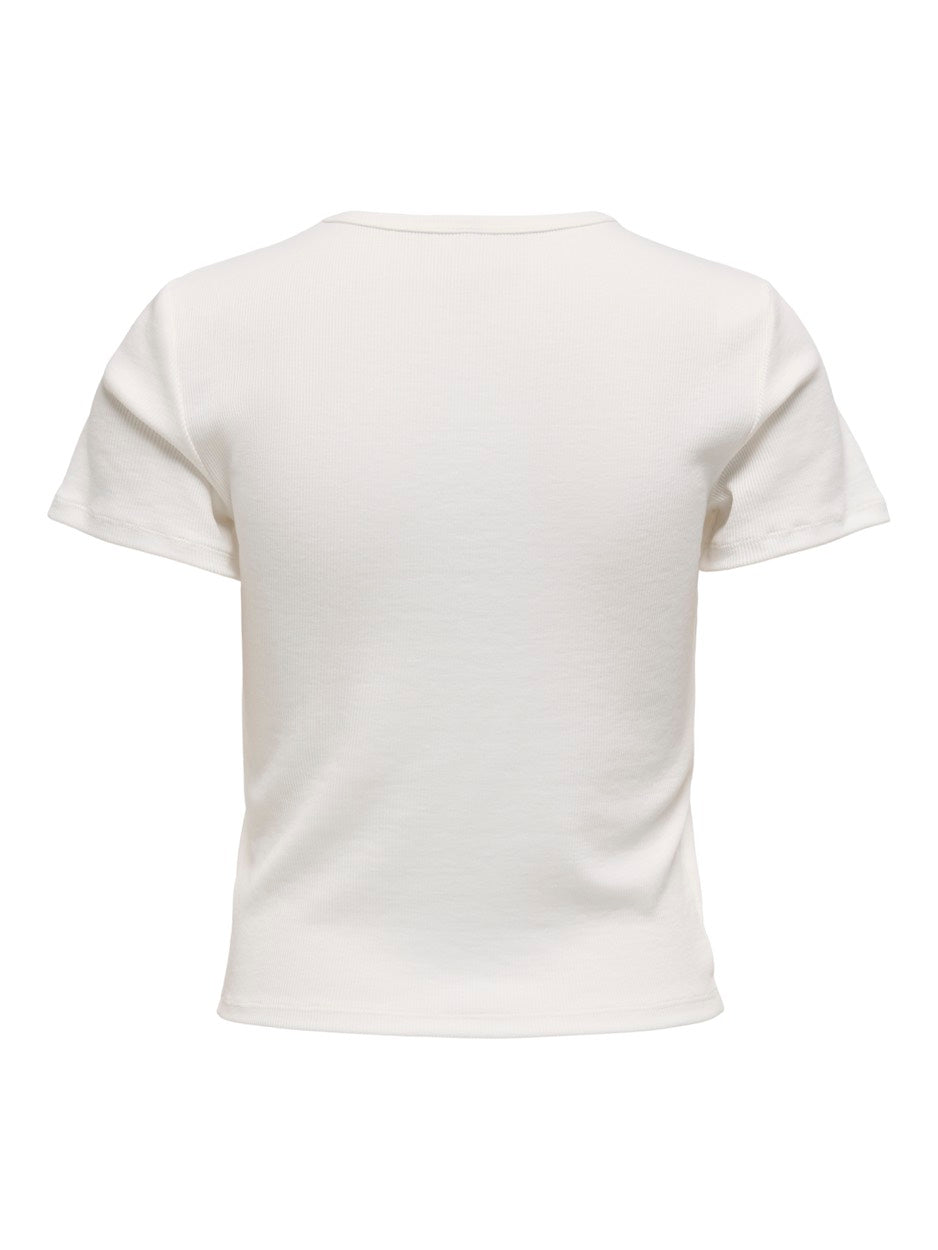 Onldaniella Ss Rib Top - Off-white